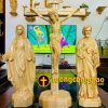 Bộ tượng Công giáo Ba Đấng bằng gỗ cao 40cm, thánh giá 55cm