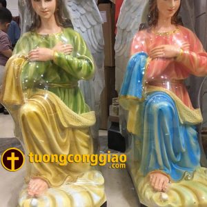 Đôi tượng Thiên Thần quỳ cao 50cm bằng composite sơn thường