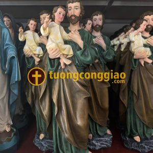 Tượng Thánh Giuse bế Chúa cao 50cm chất liệu polystone