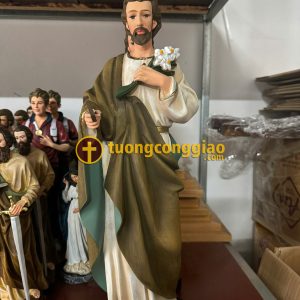 Tượng Thánh Giuse cầm bông huệ cao 50cm