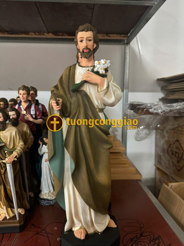 Tượng Thánh Giuse cầm bông huệ cao 50cm