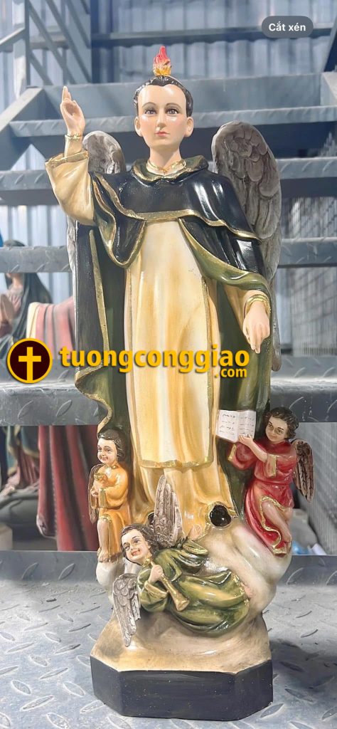 Tượng Thánh Vinh Sơn cao 50cm chất liệu composite vẽ thủ công