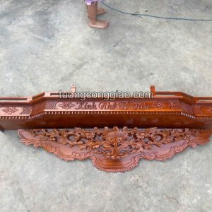 Bàn thờ gia tiên Công giáo bằng gỗ gõ 140x30cm