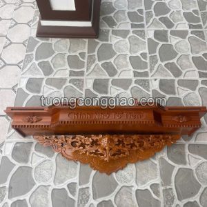 Bàn thờ tổ tiên Công giáo bằng gỗ gõ 120x30cm