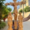Bộ tượng gỗ công giáo ba đấng cao 40cm