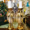 Đôi tượng thiên thần cầm nến bằng đồng cao 25cm