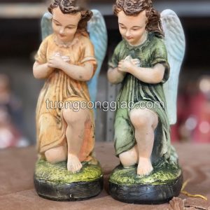 Đôi tượng thiên thần vẽ tay thủ công cao 25cm