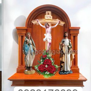 Mẫu bàn thờ Chúa hiện đại bằng gỗ gõ