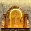 Mẫu bàn thờ Công giáo hiện đại bằng gỗ pơ mu