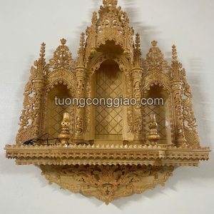 Mẫu tòa gỗ công giáo 3 buồng 1m2x1m5 bằng gỗ pơ mu