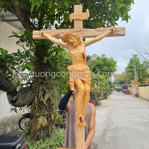 Tượng Chúa chuộc tội cao 90cm, thánh giá 150cm