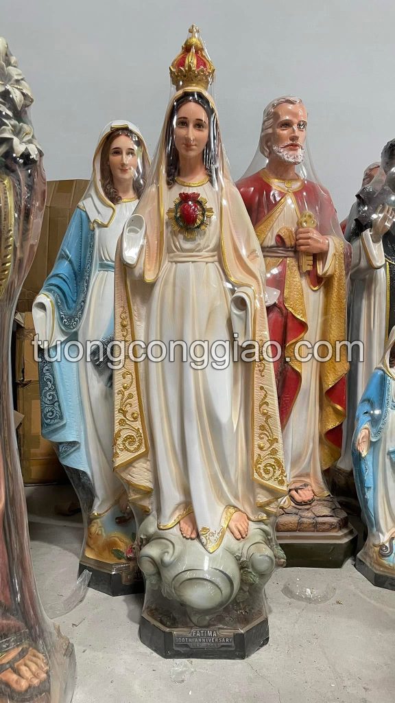 Tượng Đức Mẹ Fatima cao 1m15 chất liệu composite Tượng Đức Mẹ Fatima cao 1m15 chất liệu composite