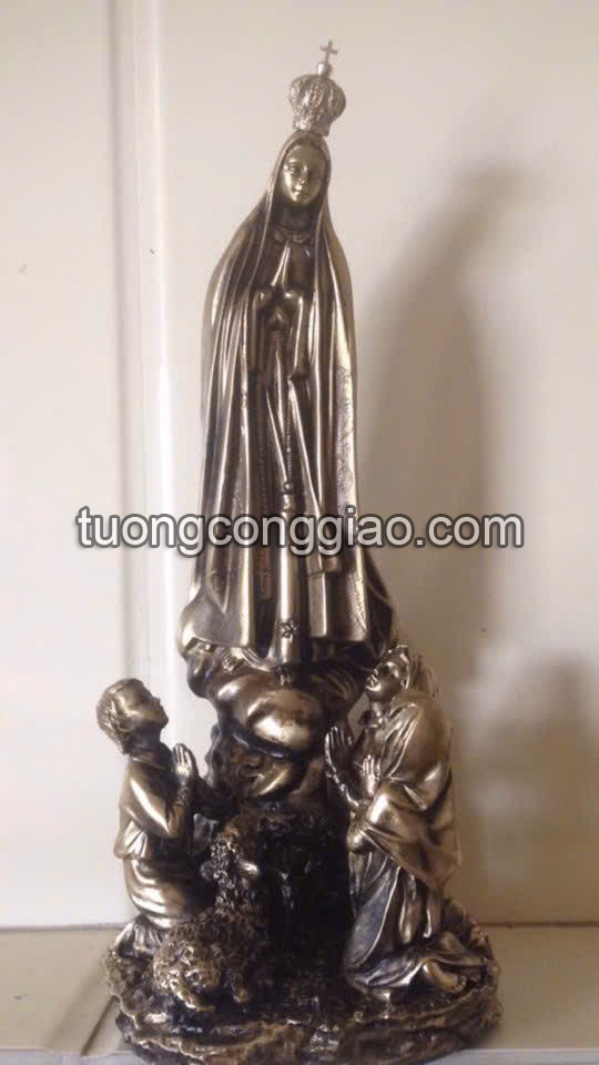 Tượng Đức Mẹ Fatima và 3 em bé chăn cừu bằng đồng Tượng Đức Mẹ Fatima và 3 em bé chăn cừu bằng đồng