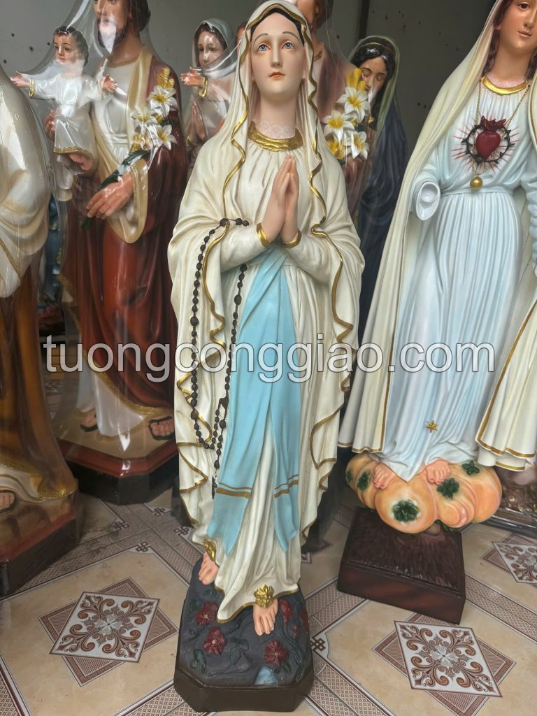 Tượng Đức Mẹ Lộ Đức Mẫu Pháp cao 100cm sơn vẽ thủ công Tượng Đức Mẹ Lộ Đức Mẫu Pháp cao 100cm sơn vẽ thủ công