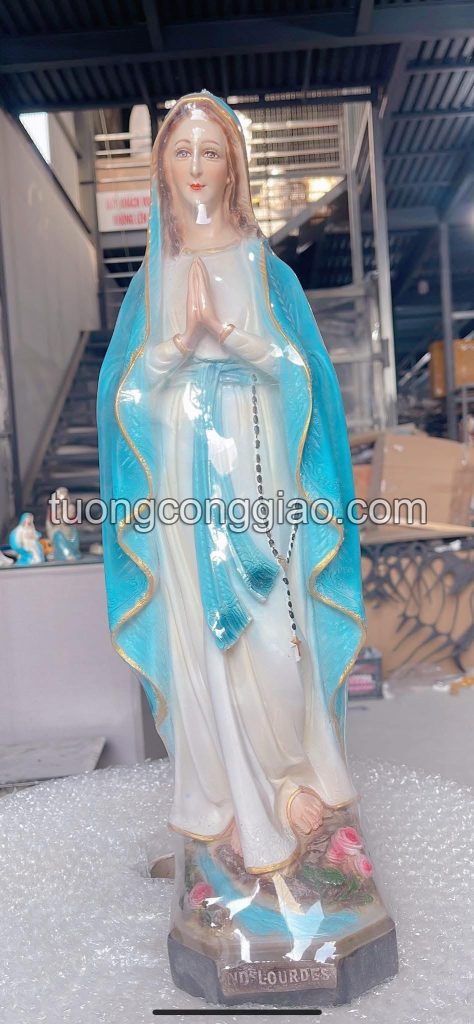 Tượng Đức Mẹ Lộ Đức cao 50cm sơn thường
