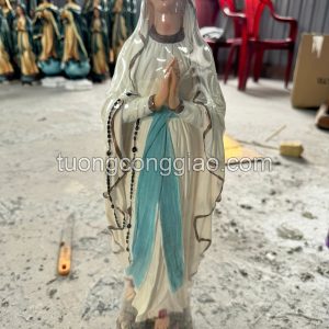Tượng Đức Mẹ Lộ Đức mẫu Pháp cao 50cm màu trắng