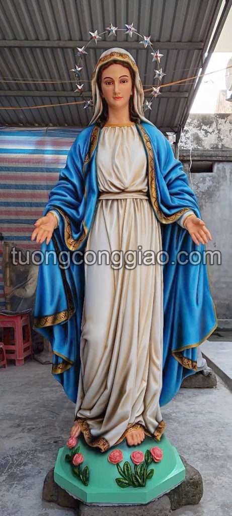 Tượng Đức Mẹ ban ơn cao 1m7 bằng chất liệu xi măng để ngoài trời Tượng Đức Mẹ ban ơn cao 1m7 bằng chất liệu xi măng để ngoài trời
