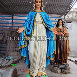 Tượng Đức Mẹ ban ơn cao 1m8 để ngoài trời chất liệu xi măng