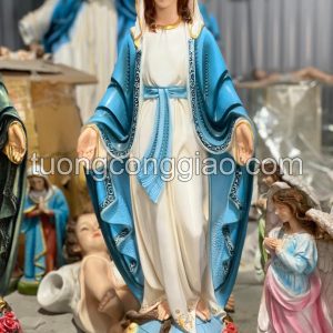 Tượng Đức Mẹ ban ơn cao 80cm sơn thường