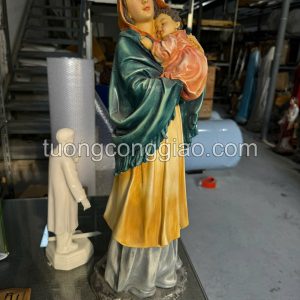 Tượng Đức Mẹ hằng cứu giúp cao 55cm bằng composite vẽ tay
