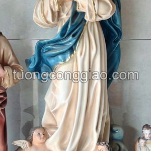 Tượng Đức Mẹ hồn xác lên trời cao 1m3 chất liệu composite sơn thường