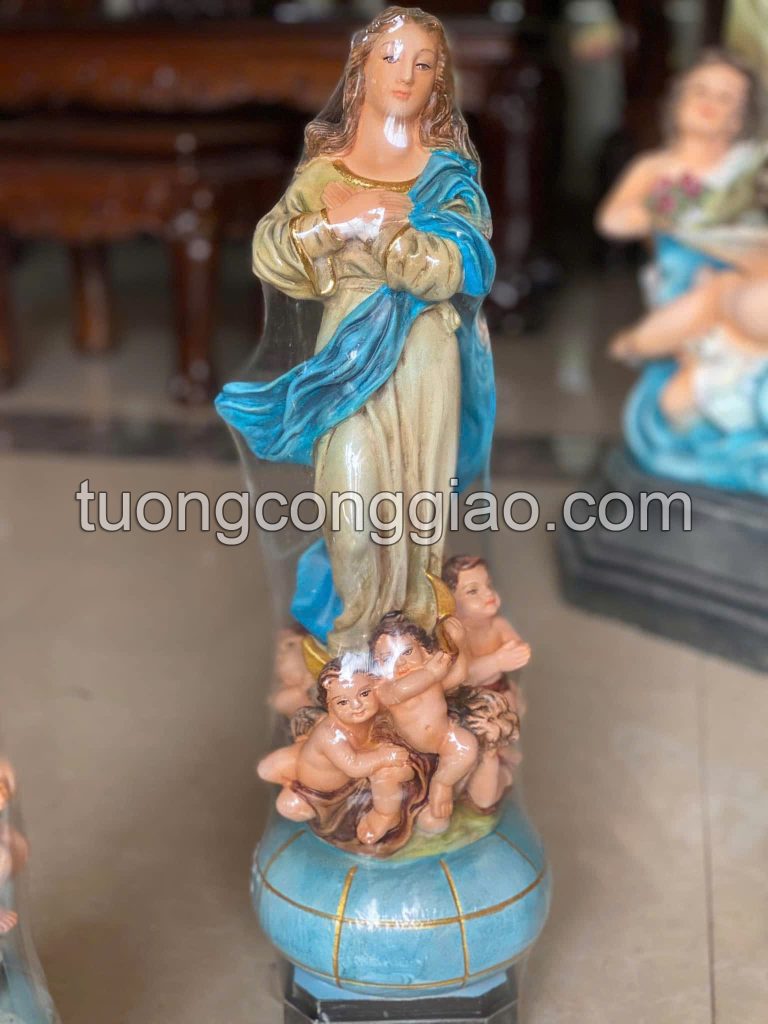 Tượng Đức Mẹ lên trời cao 30cm chất liệu composite vẽ thủ công Tượng Đức Mẹ lên trời cao 30cm chất liệu composite vẽ thủ công