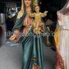 Tượng Đức Mẹ mân côi cao 1m4 màu giả cổ sơn vẽ thủ công