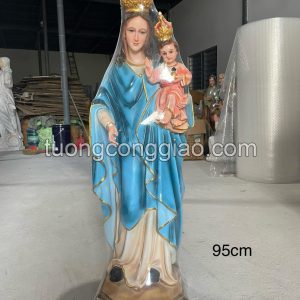 Tượng Đức Mẹ mân côi cao 95cm chất liệu composite