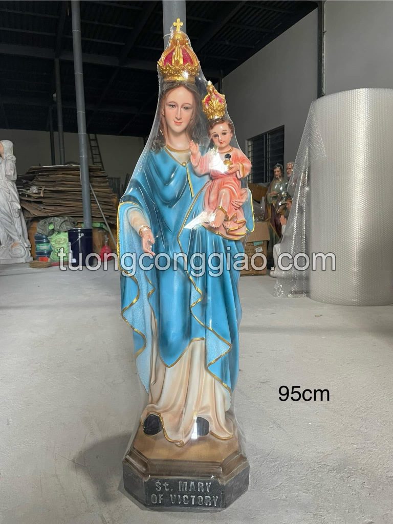 Tượng Đức Mẹ mân côi cao 95cm chất liệu composite