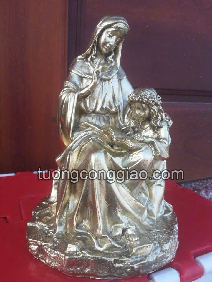Tượng Đức Mẹ và Chúa con bằng đồng 30cm Tượng Đức Mẹ và Chúa con bằng đồng 30cm