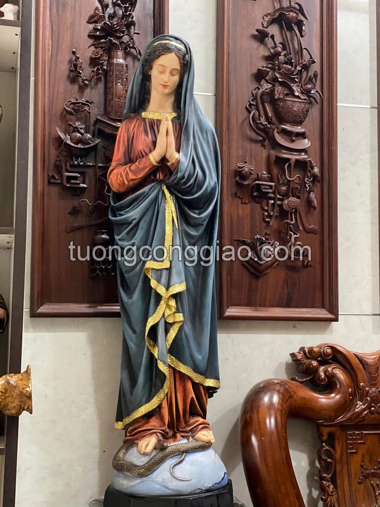 Tượng Đức Mẹ vô nhiễm cao 122cm sơn vẽ thủ công