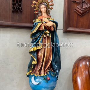 Tượng Đức Mẹ vô nhiễm cao 63m sơn vẽ màu thủ công
