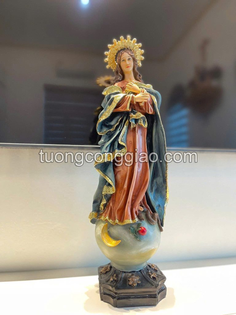 Tượng Đức Mẹ vô nhiêm cao 65cm bằng chất liệu composite vẽ tay Tượng Đức Mẹ vô nhiêm cao 65cm bằng chất liệu composite vẽ tay