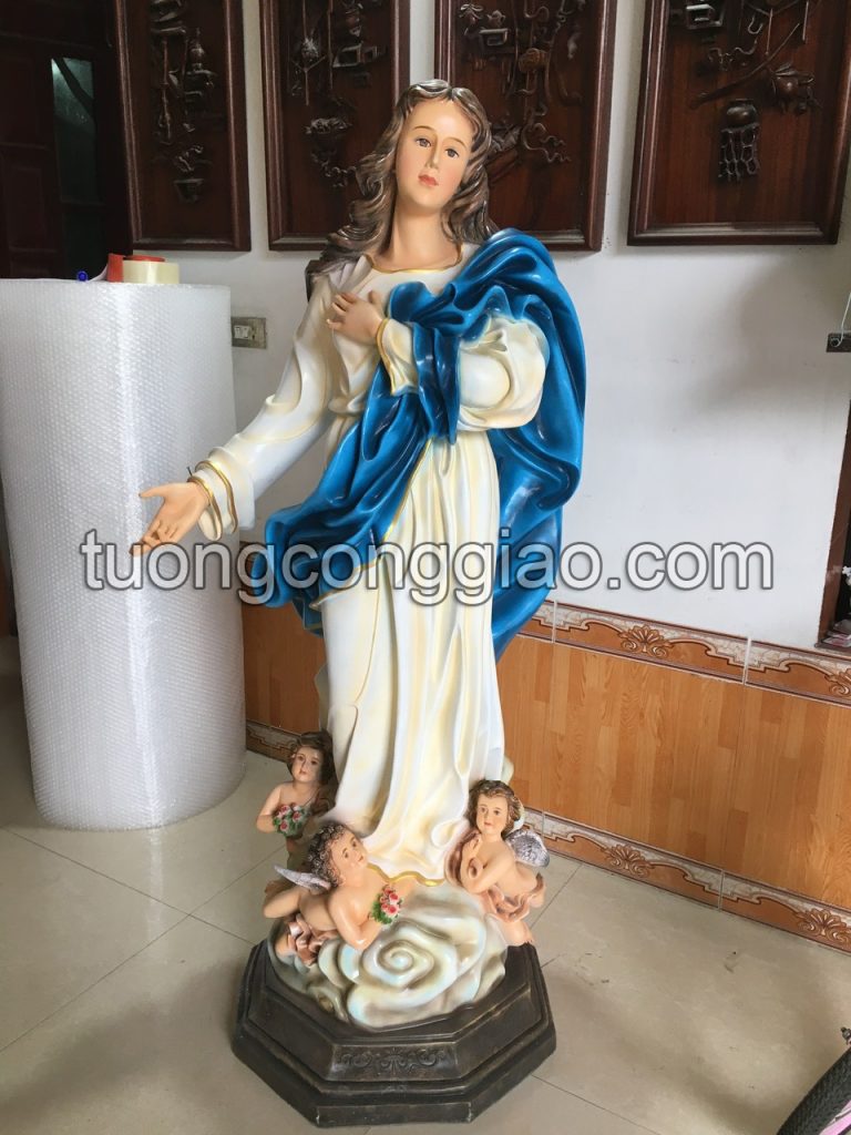 Tượng Đức Mẹ vô nhiễm nguyên tội cao 1m6 bằng composite Tượng Đức Mẹ vô nhiễm nguyên tội cao 1m6 bằng composite