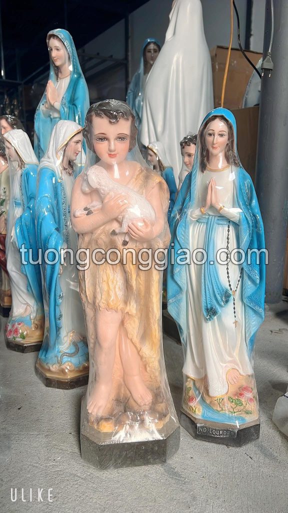 Tượng Thánh Gioan baotixita và tượng Đức Mẹ Lộ Đức cao 50cm Tượng Thánh Gioan baotixita và tượng Đức Mẹ Lộ Đức cao 50cm