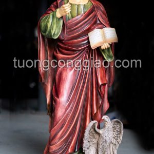 Tượng Thánh Gioan tông đồ cao 100cm màu giả cổ sơn vẽ thủ công