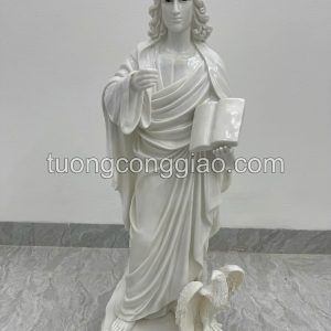 Tượng Thánh Gioan tông đồ cao 1m màu trắng 02