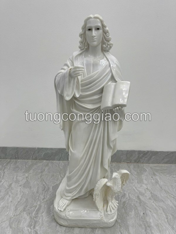Tượng Thánh Gioan tông đồ cao 1m màu trắng 02