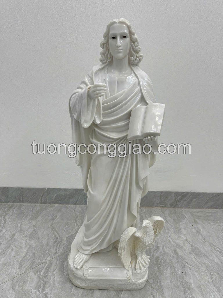 Tượng Thánh Gioan tông đồ cao 1m màu trắng 02