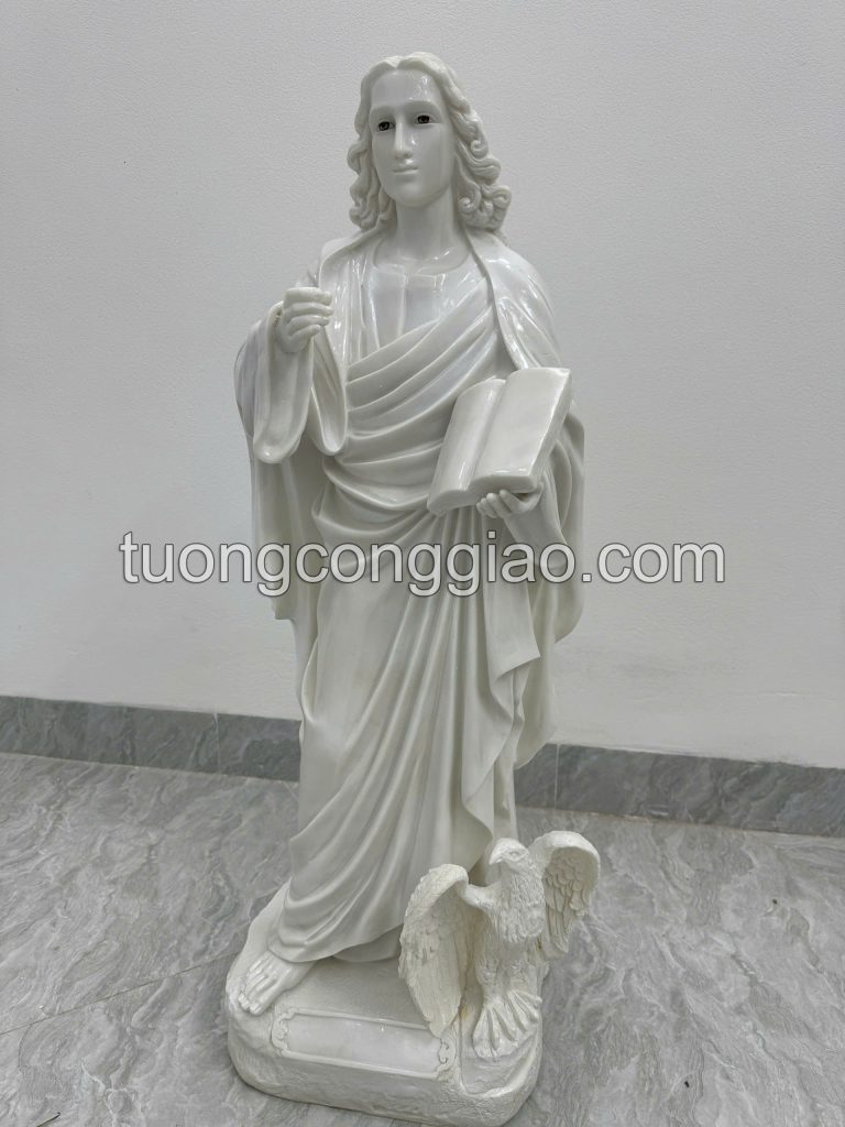 Tượng Thánh Gioan tông đồ cao 1m màu trắng