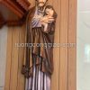 Tượng Thánh Giuse bế Chúa cao 100cm vẽ màu giả cổ