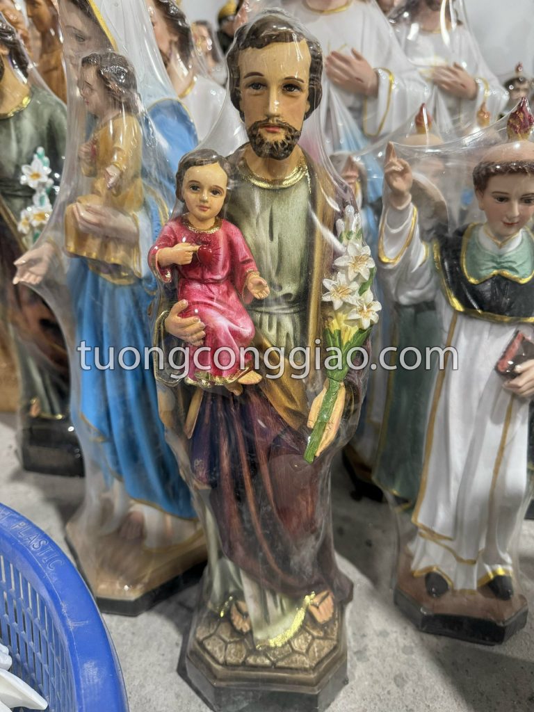 Tượng Thánh Giuse bế Chúa cao 50cm