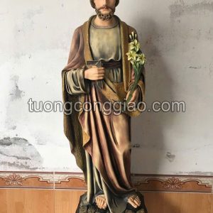 Tượng Thánh Giuse cao 100cm màu giả cổ sơn vẽ thủ công