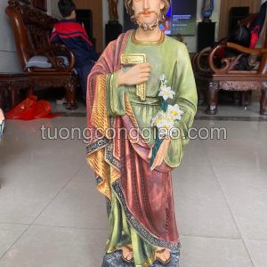 Tượng Thánh Giuse cao 50cm màu giả cổ sơn vẽ thủ công