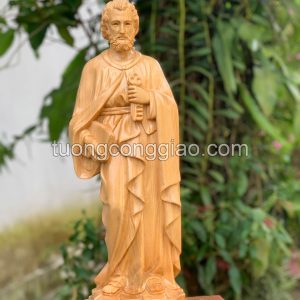 Tượng Thánh Phêrô cao 50cm bằng gỗ pơ mu