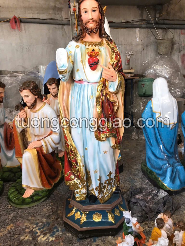 Tượng Thánh Tâm Chúa(tượng trái tim Chúa) cao 120cm Tượng Thánh Tâm Chúa(tượng trái tim Chúa) cao 120cm
