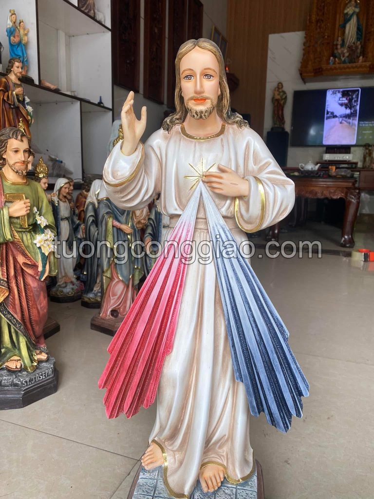 Tượng lòng Chúa thương xót cao 60cm sơn vẽ thủ công