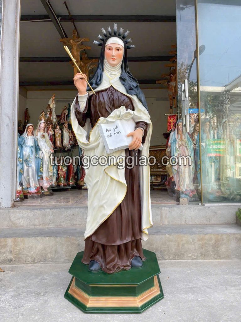 Tượng thánh teresa avila cao 1m6 bằng composite Tượng thánh teresa avila cao 1m6 bằng composite