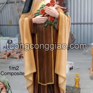 Tượng thánh teresa hài đồng giesu cao 1m2 bằng composite