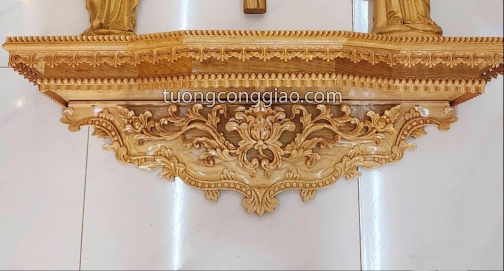Bàn thờ Công giáo treo tường bằng gỗ kích thước 100x30cm Bàn thờ Công giáo treo tường bằng gỗ kích thước 100x30cm